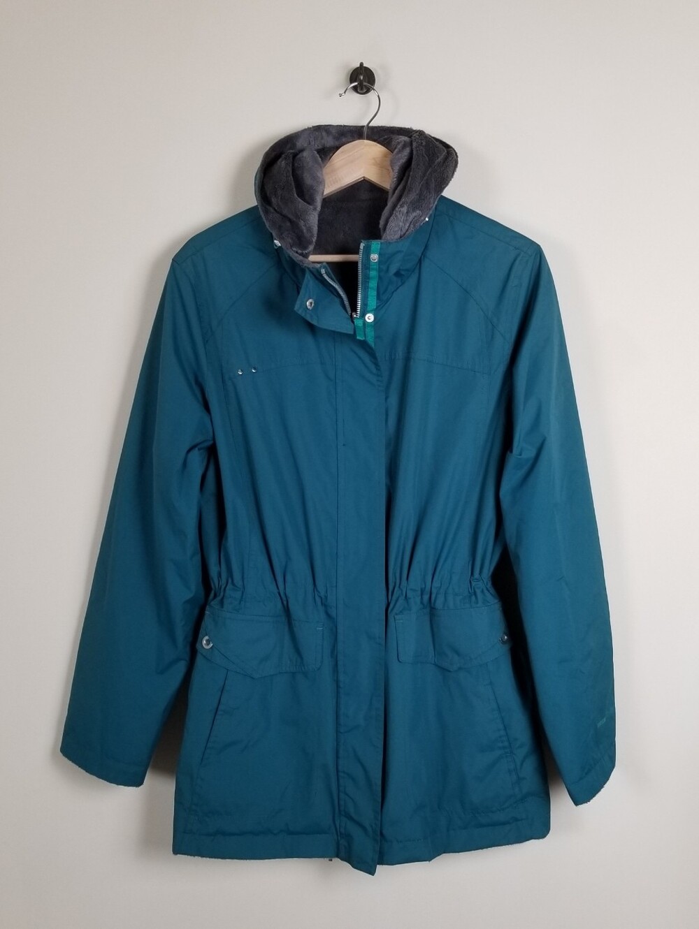 Free Country Fleece Lined Water Resistant Hooded Jacket Size XL